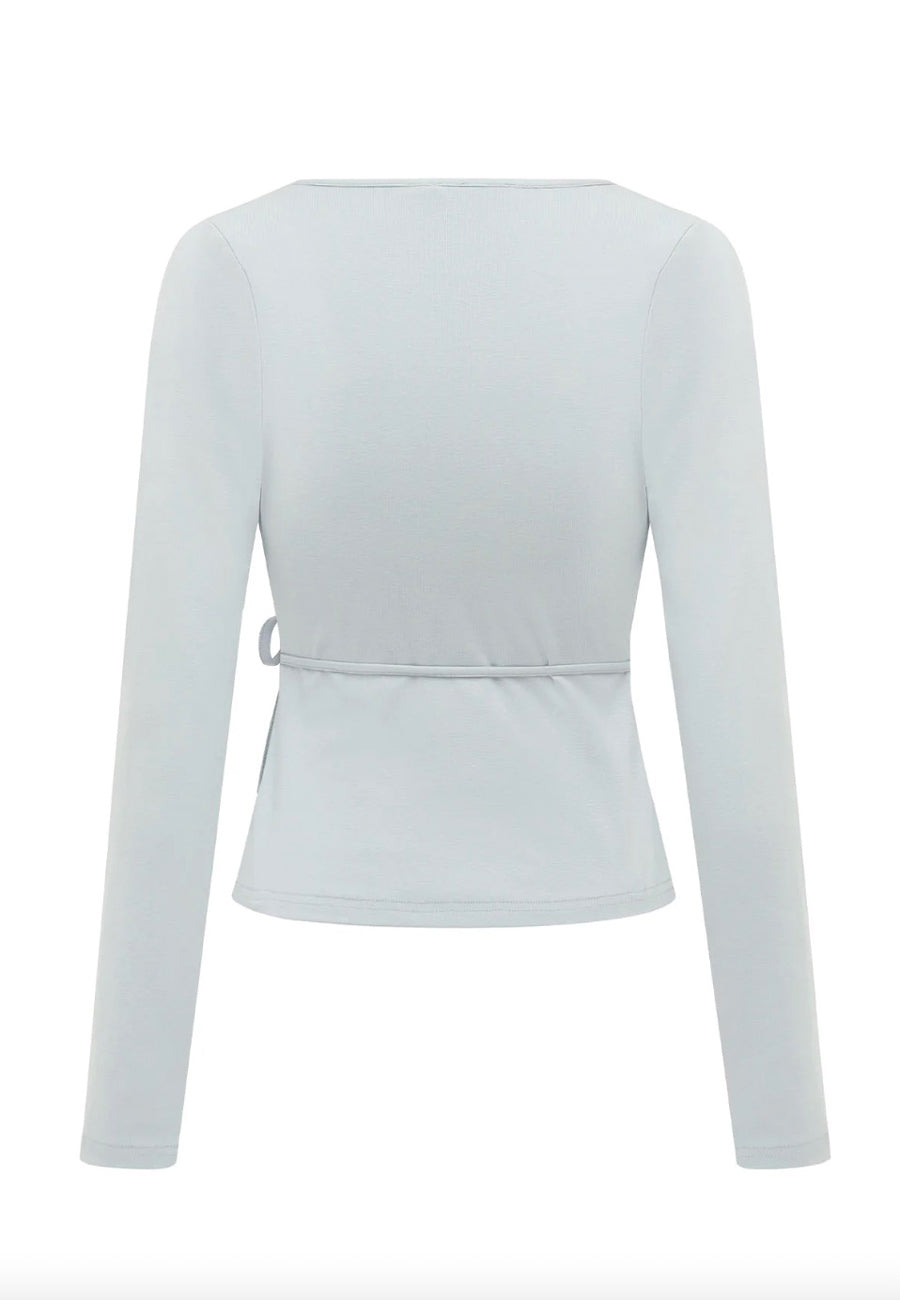 Olga Joan Long Sleeve Wrap Top Perla