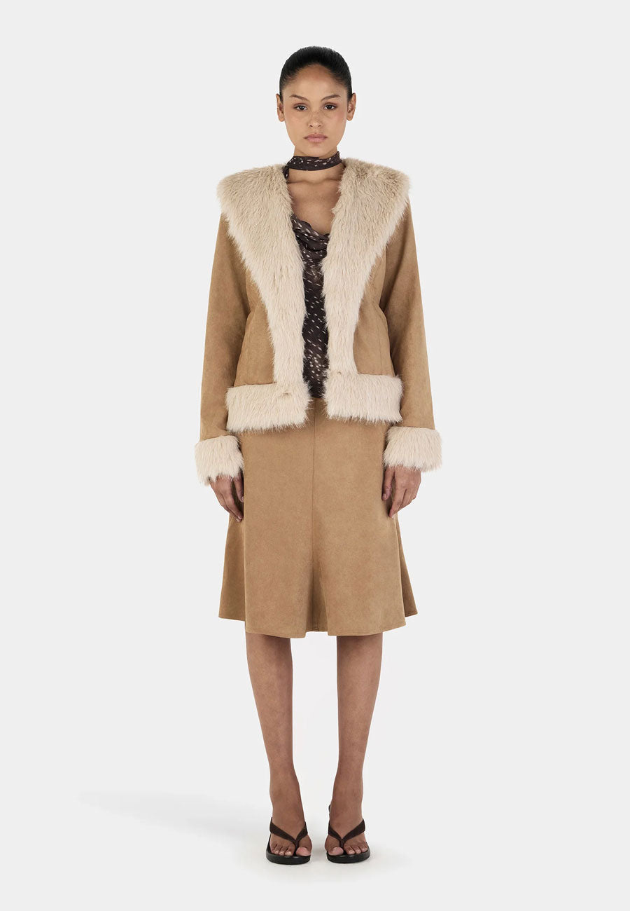 Ownley Fifi Coat Tan Cream
