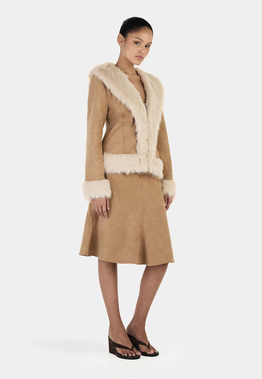 Ownley Fifi Coat Tan Cream