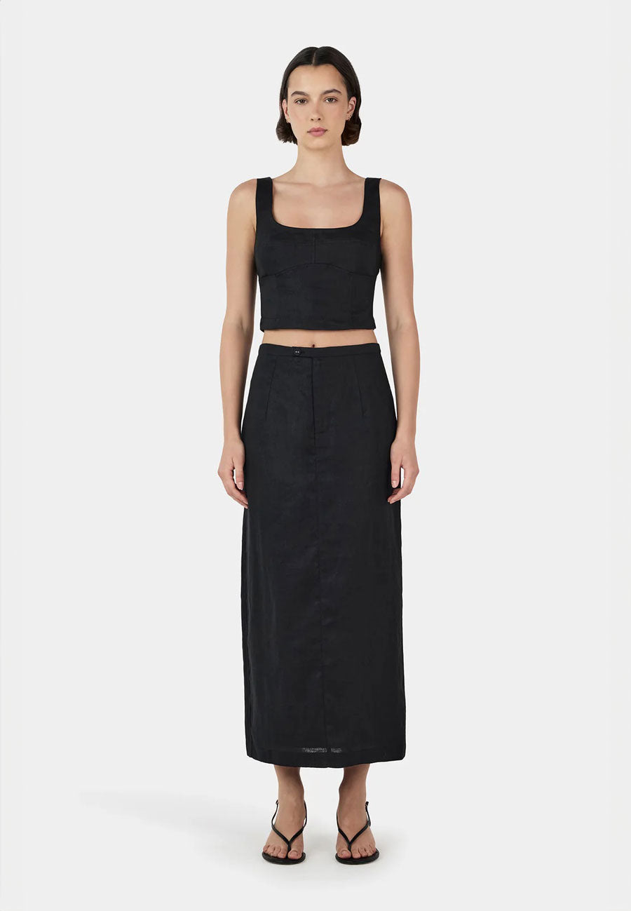 Ownley Olivia Midi Skirt Black