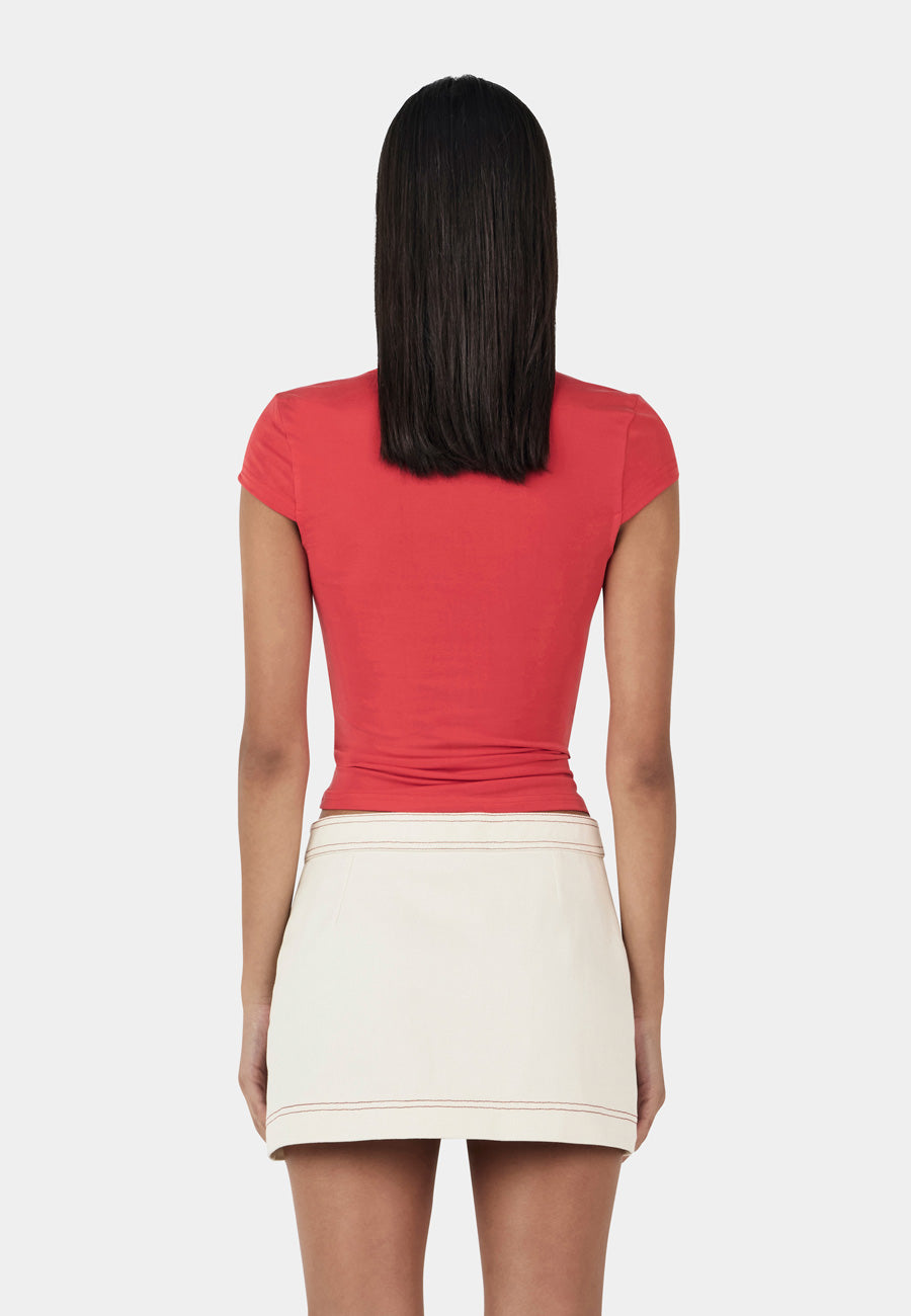 Ownley Rina Keyhole Tee Tango Red