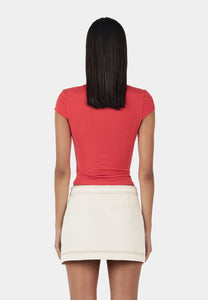 Ownley Rina Keyhole Tee Tango Red