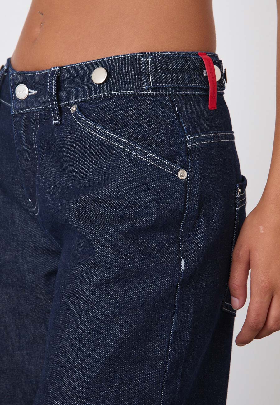 Peachy Den Goldie Wide Leg Jean Indigo Rinse