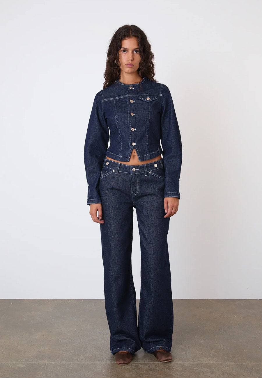 Peachy Den Goldie Wide Leg Jean Indigo Rinse