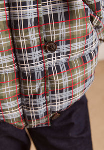 Damson Madder Pearl Hooded Puffer Multi Check