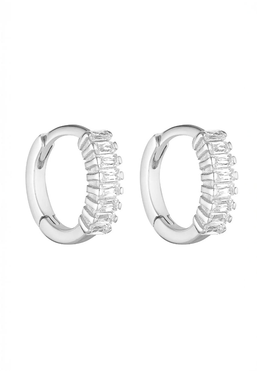Porter Jewellery Gemini Huggies Silver/Clear