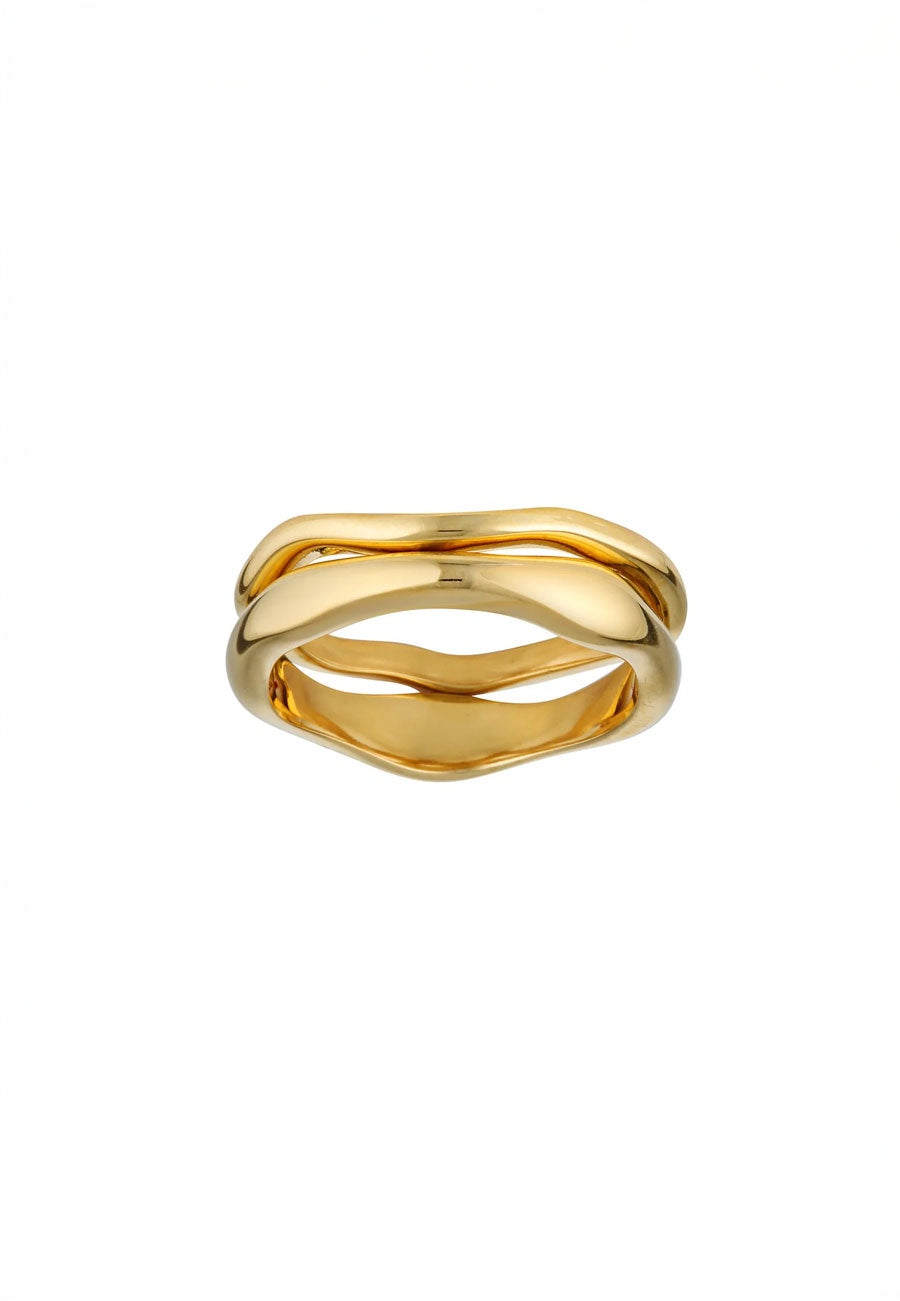 Porter Jewellery Wave Ring Set Gold