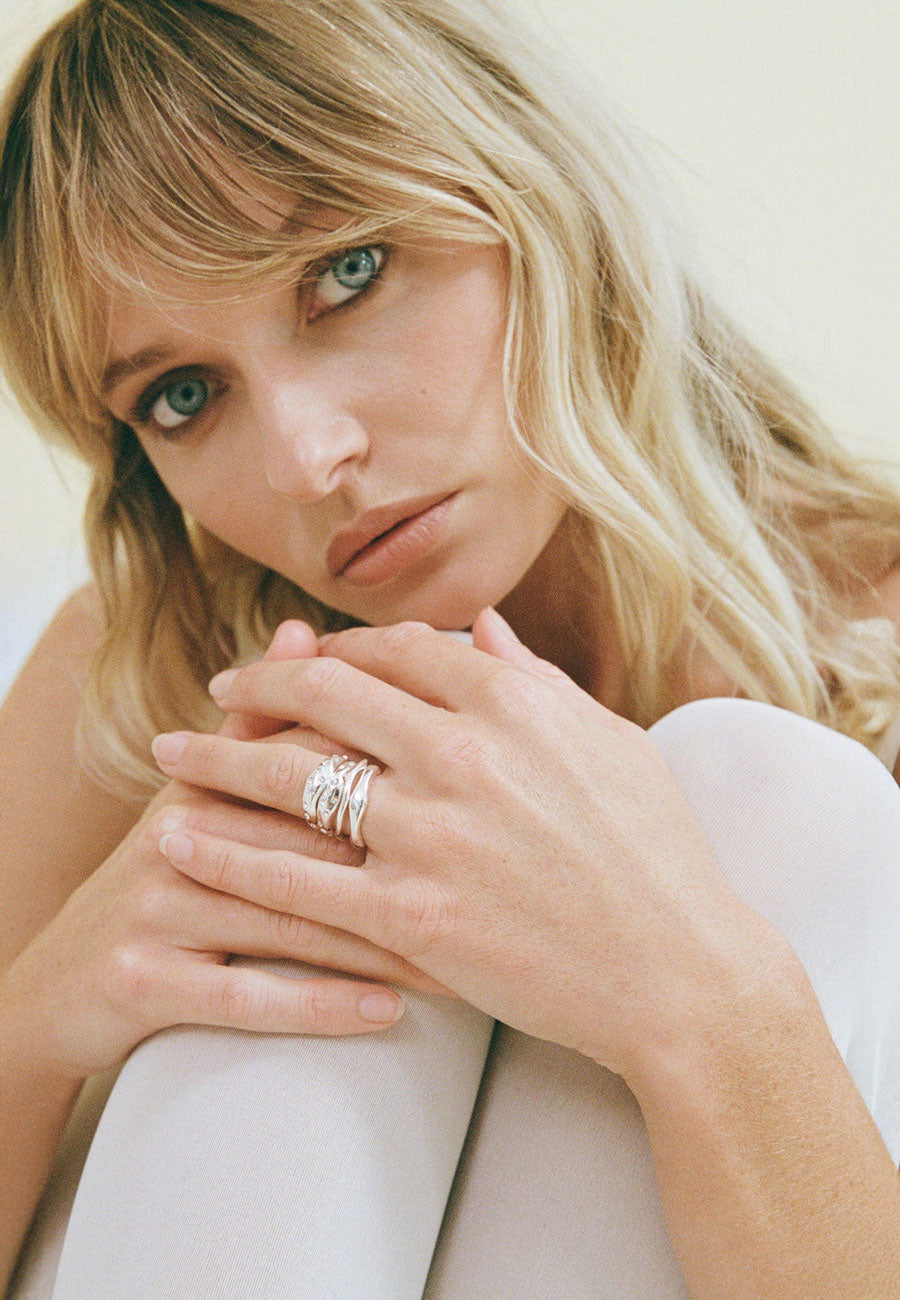 Porter Jewellery Wave Ring Set Silver