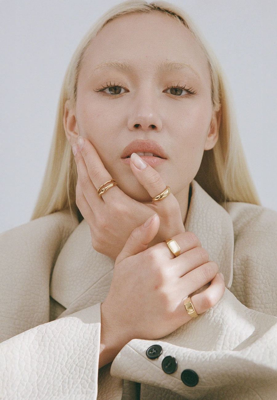 Porter Jewellery Wave Ring Set Gold