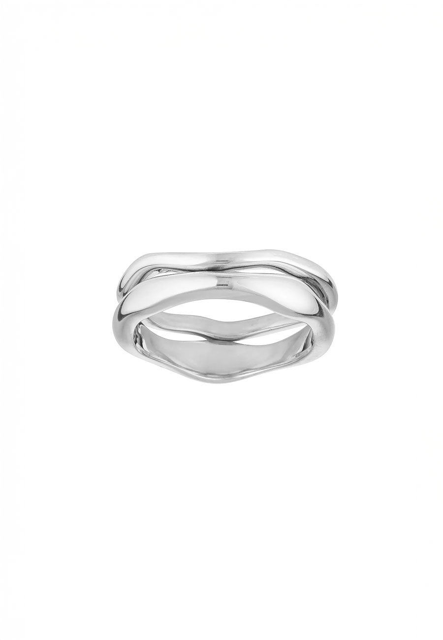 Porter Jewellery Wave Ring Set Silver