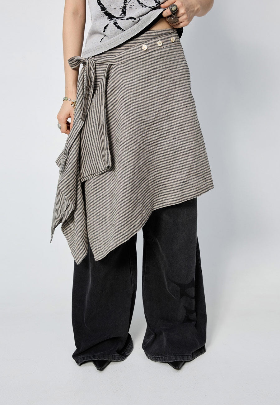 Arthur Origami Skirt Earth Stripe