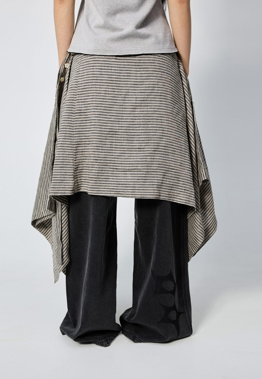 Arthur Origami Skirt Earth Stripe