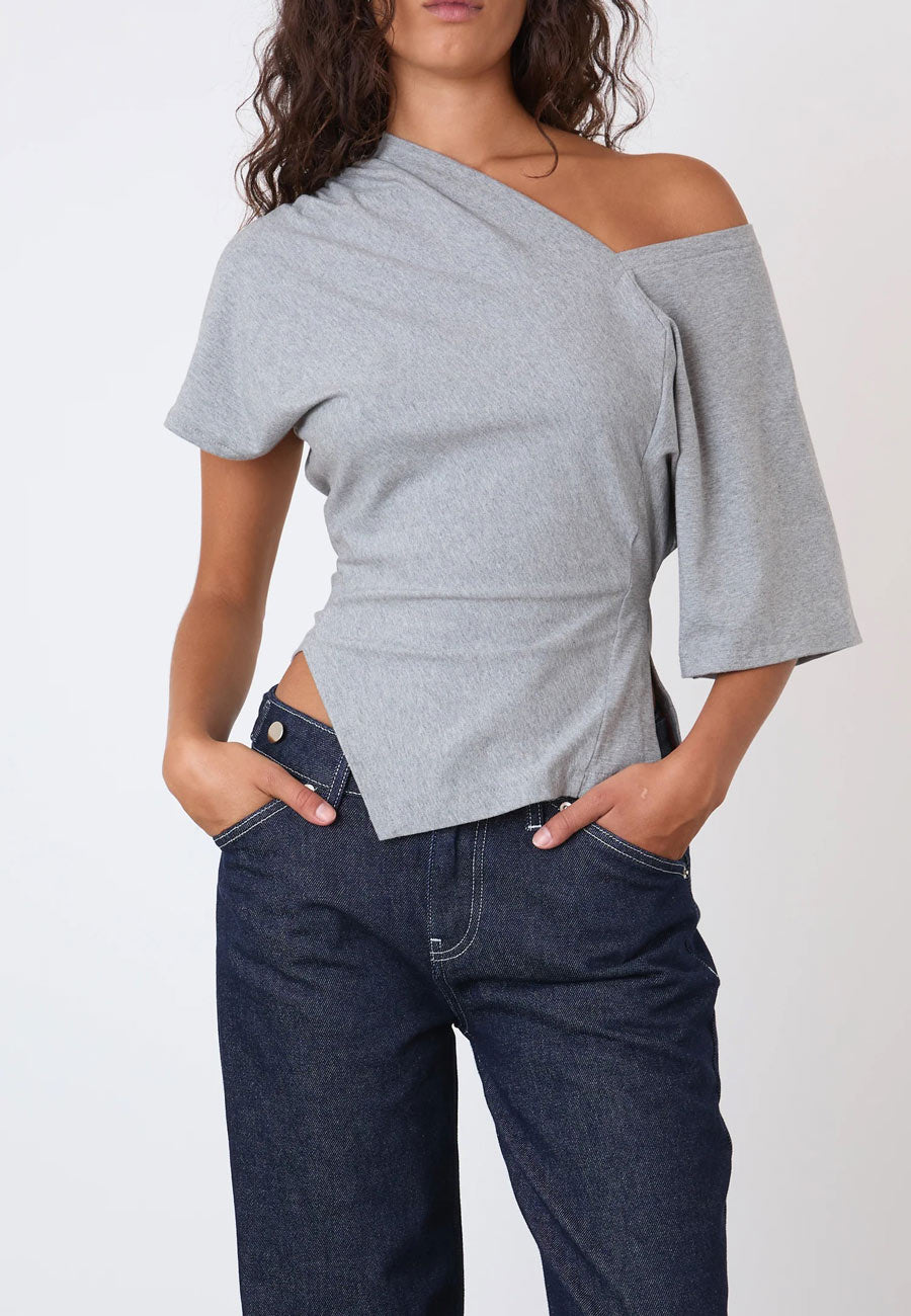 Peachy Den Nico Top Grey Marle