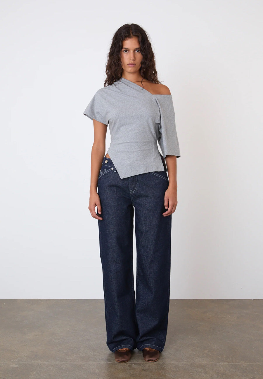 Peachy Den Nico Top Grey Marle