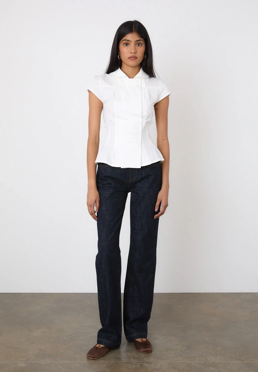 Peachy Den Missy Blouse Porcelain