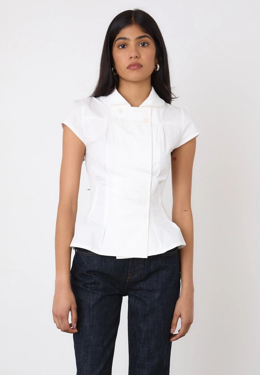Peachy Den Missy Blouse Porcelain
