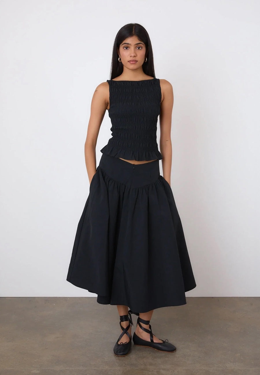 Peachy Den Deba Midi Skirt Onyx