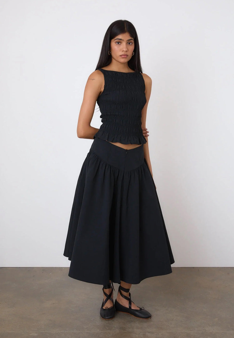 Peachy Den Deba Midi Skirt Onyx