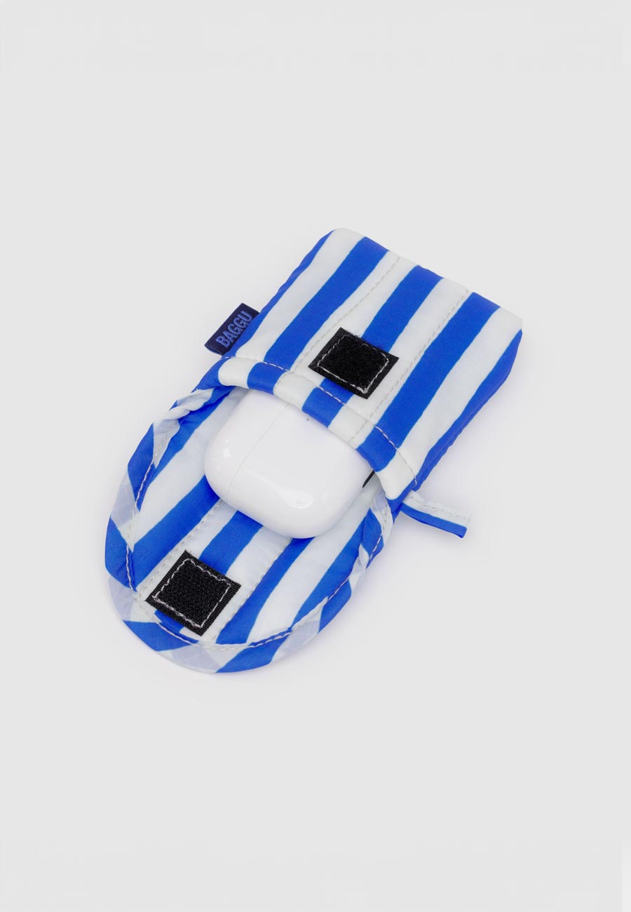 Baggu Puffy Earbuds Blue Painted Stripe