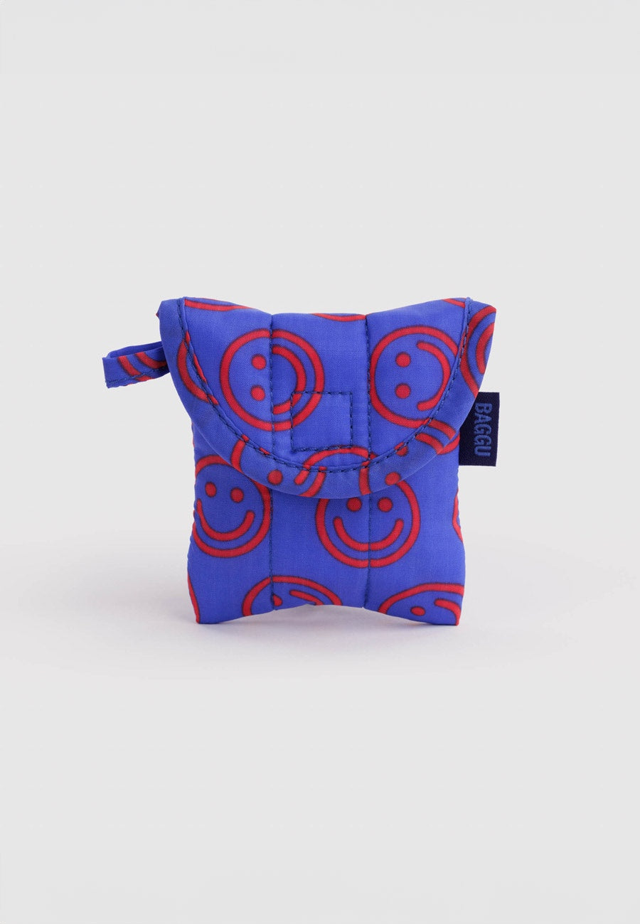 Baggu Puffy Earbuds Case Mini Cobalt Happy