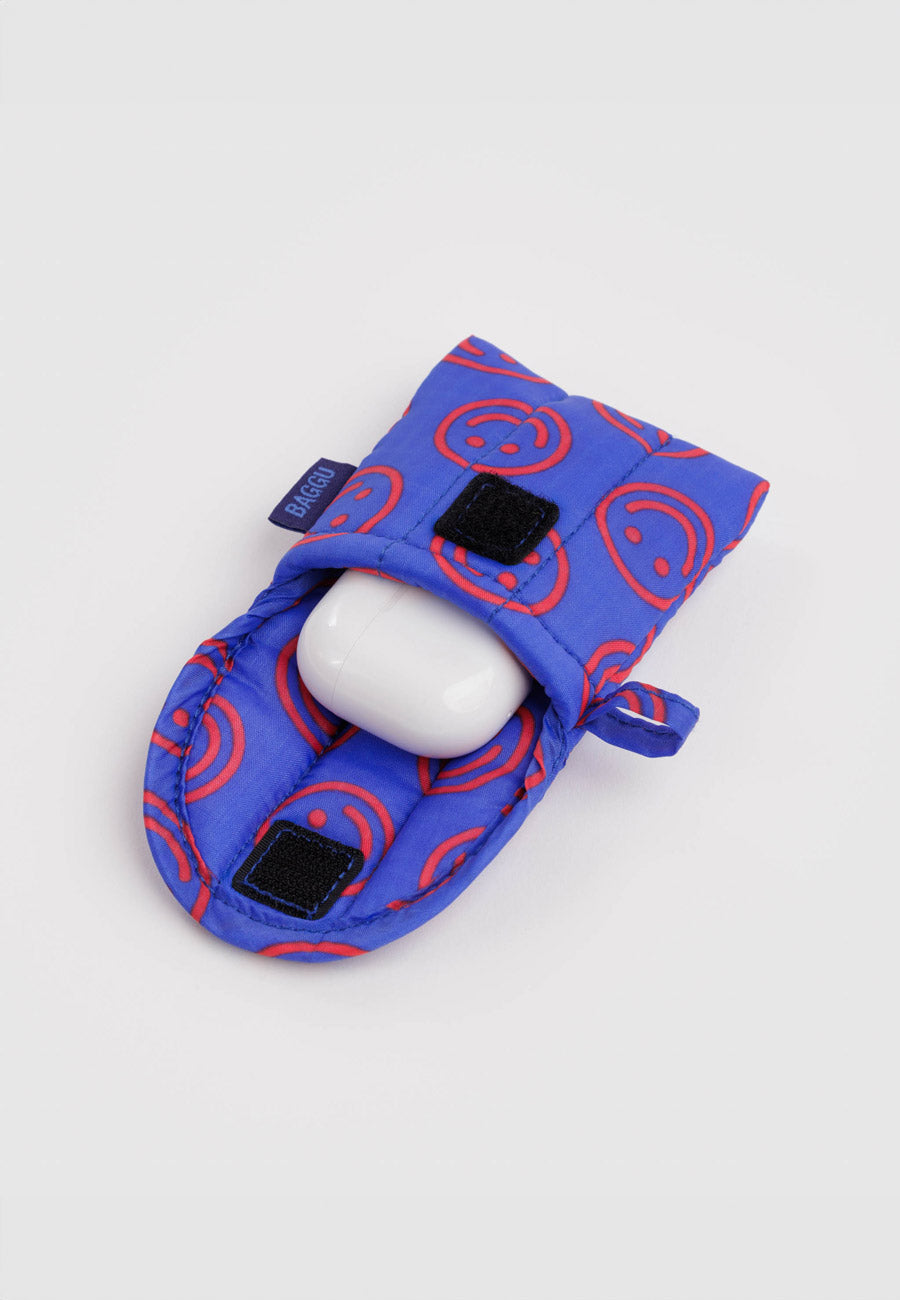 Baggu Puffy Earbuds Case Mini Cobalt Happy