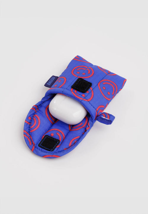 Baggu Puffy Earbuds Case Mini Cobalt Happy
