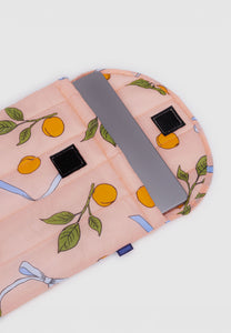 Baggu Puffy Laptop Sleeve Apricots & Ribbons 13"/14"