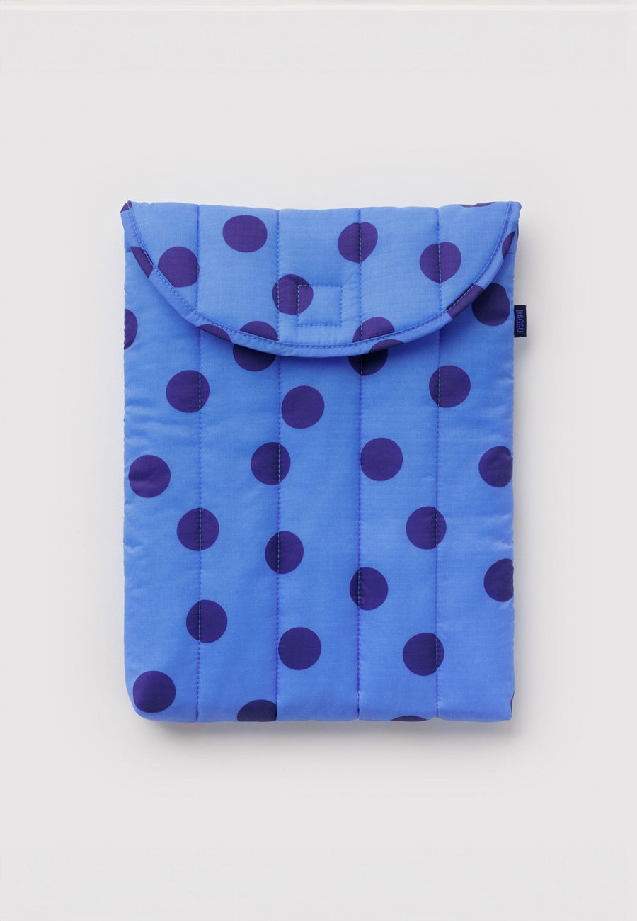 Baggu Puffy Laptop Sleeve Blue Polka Dot 13/14"