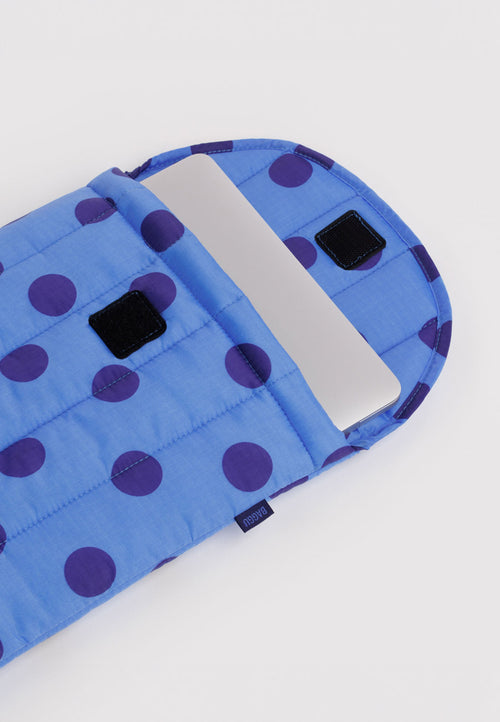 Baggu Puffy Laptop Sleeve Blue Polka Dot 13/14"