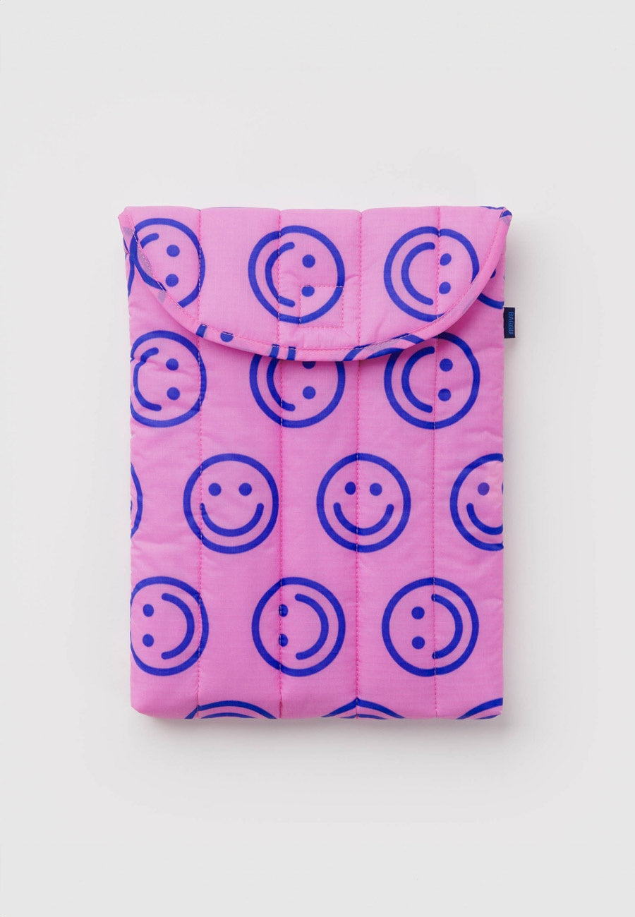 Baggu Puffy Laptop Sleeve 13"/14" Pop Pink Happy