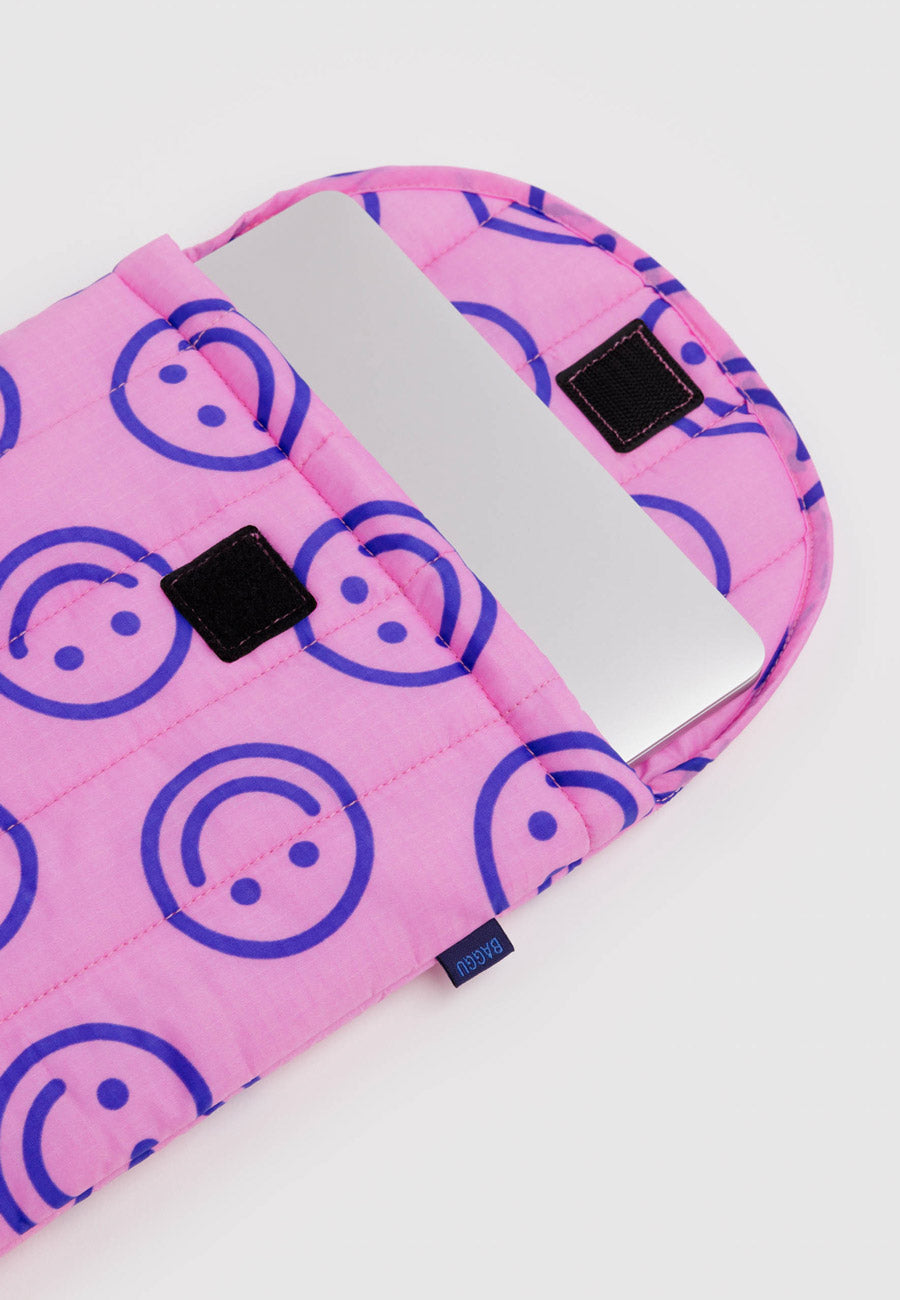 Baggu Puffy Laptop Sleeve 13"/14" Pop Pink Happy