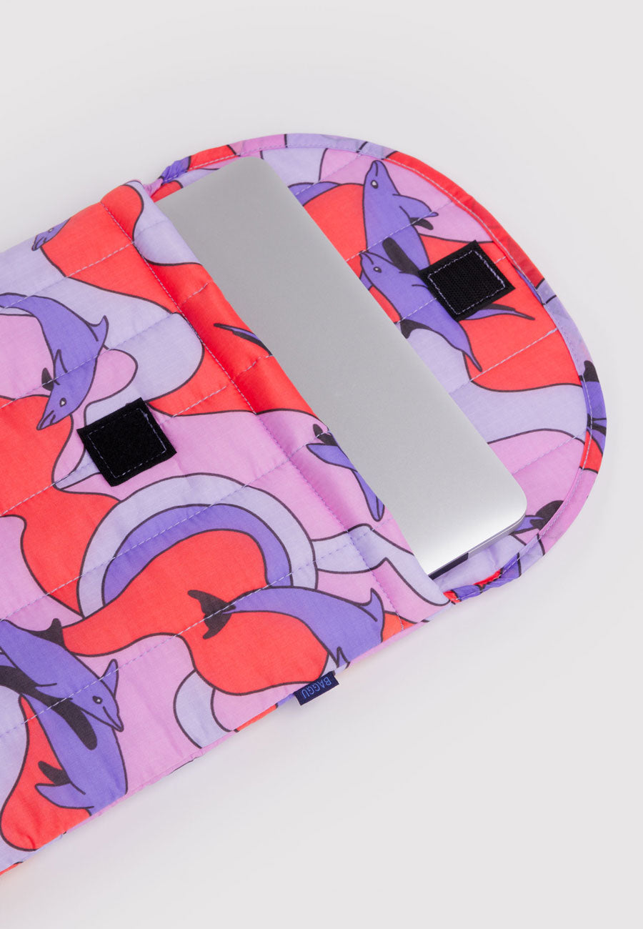 Baggu Puffy Laptop Sleeve Dolphins 16