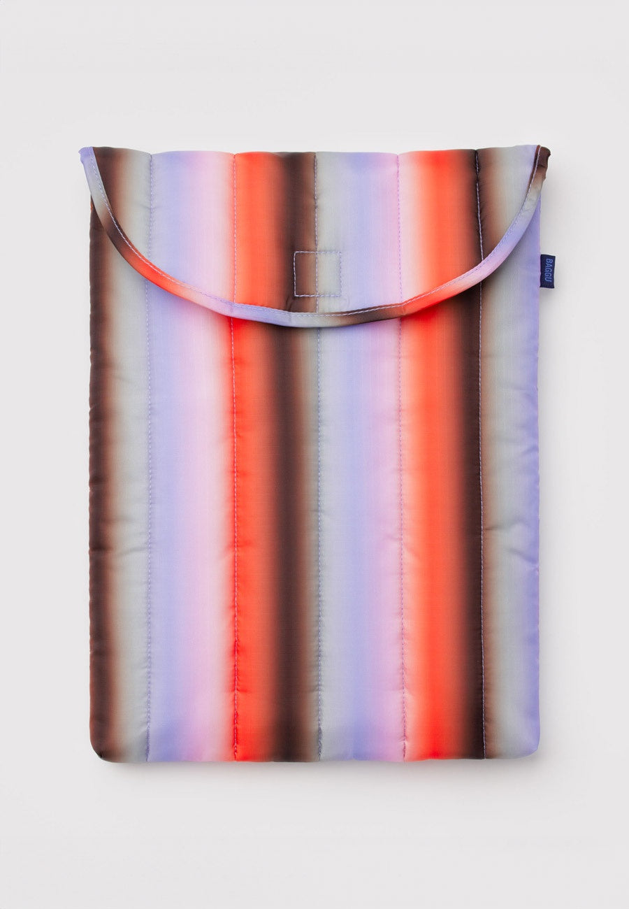 Baggu Puffy Laptop Sleeve Gradient Stripe Poppy & Lilac 16"