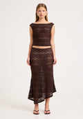 Rolla's Rosalie Lace Skirt Chocolate