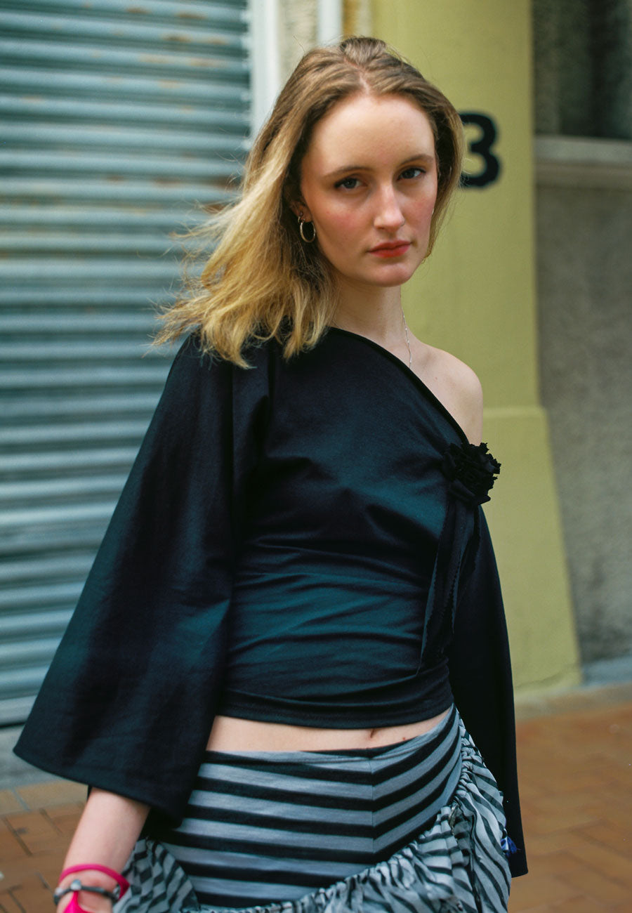 Rhoda Nunn Rosette Top Black