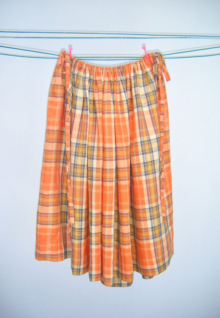 Rhoda Nunn Sunne Skirt Tangerine Check
