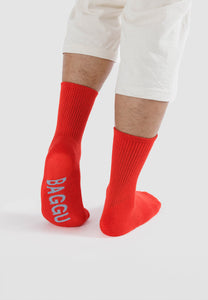 Baggu Ribbed Sock Candy Apple