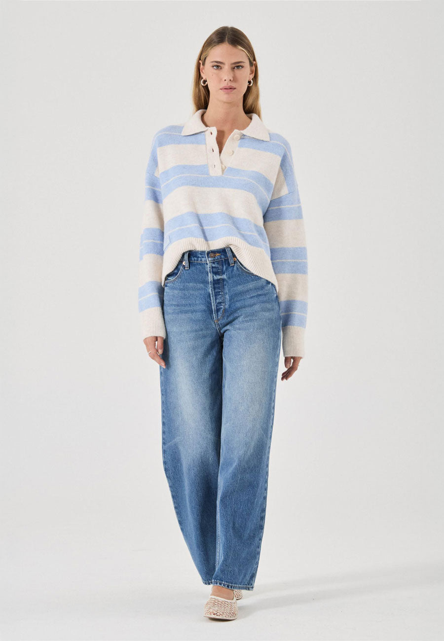 Rolla's Sofia Stripe Polo Soft Blue