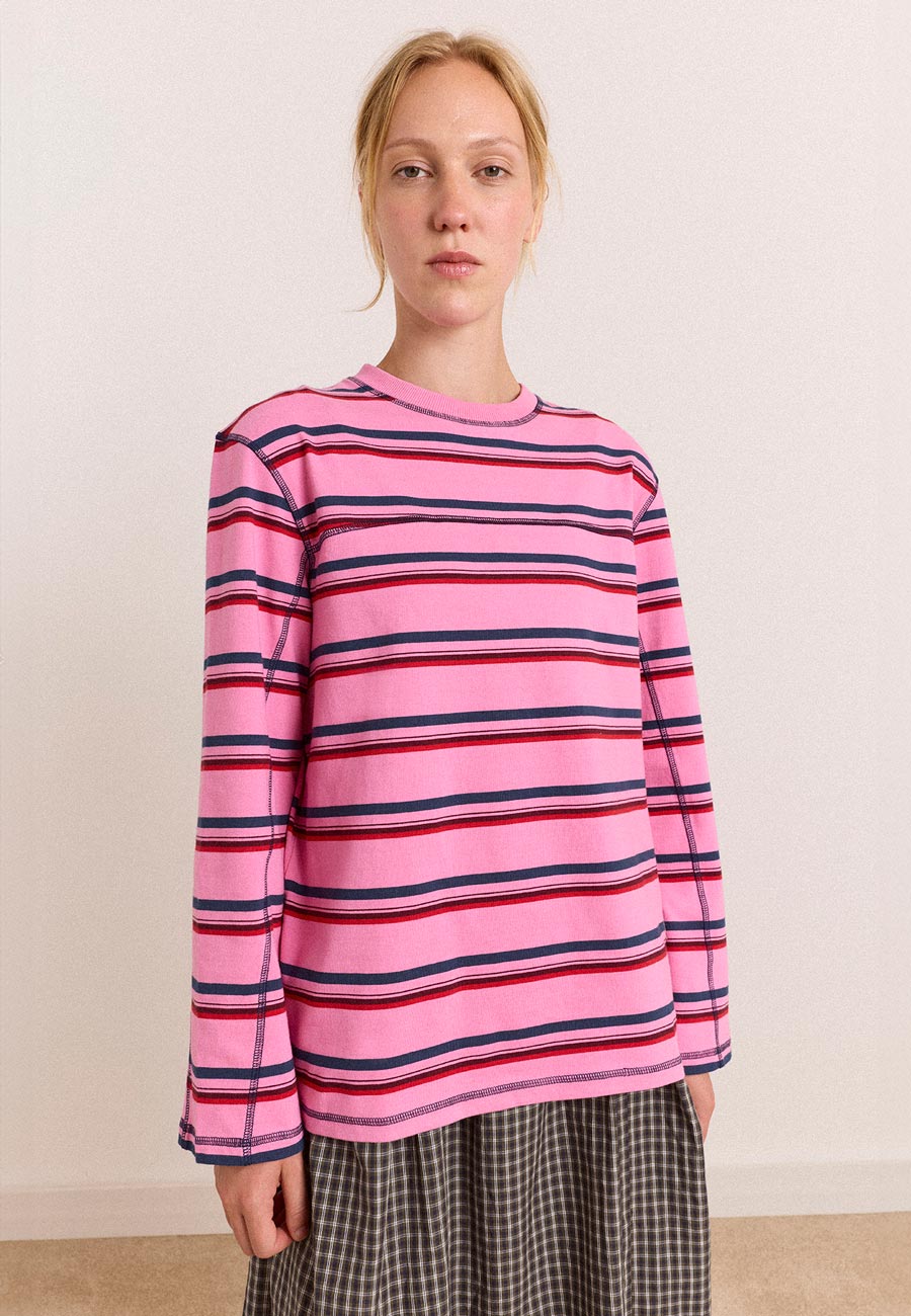 Damson Madder Samara Tee Pink Stripe