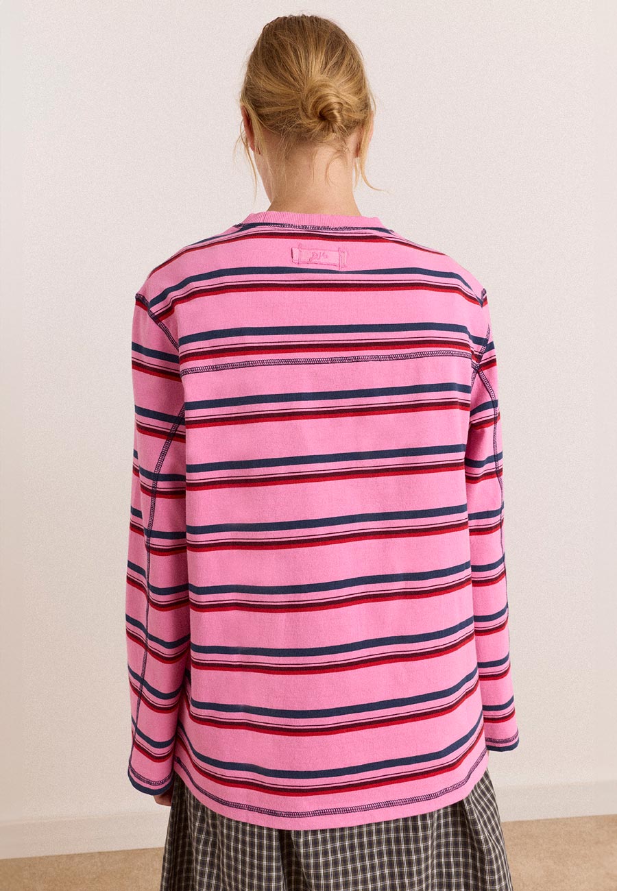 Damson Madder Samara Tee Pink Stripe