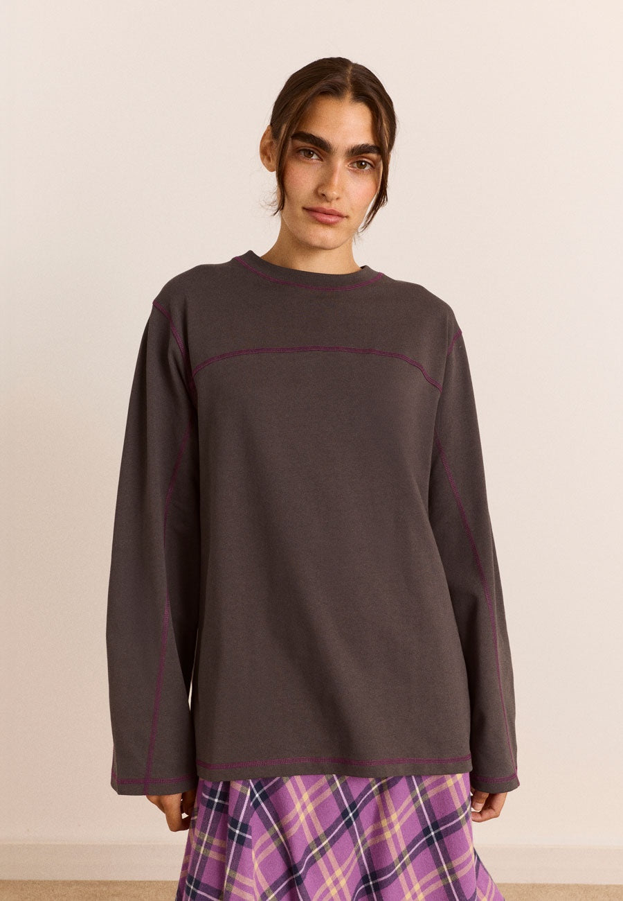 Damson Madder Samara Tee Charcoal