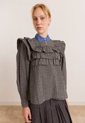 Damson Madder Shay Blouse Navy Green Check