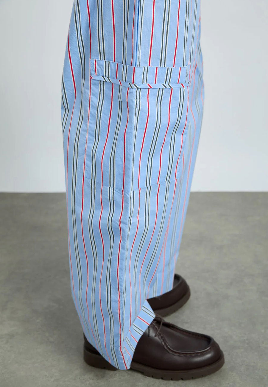 Damson Madder Harrison Pant With Ties Bold Blue Stripe