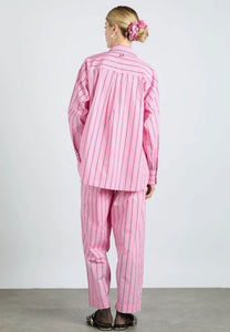 Damson Madder Jorja Trousers Pink Bold Stripe