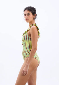 Damson Madder Cheyenne Swimsuit Tropical Stripe