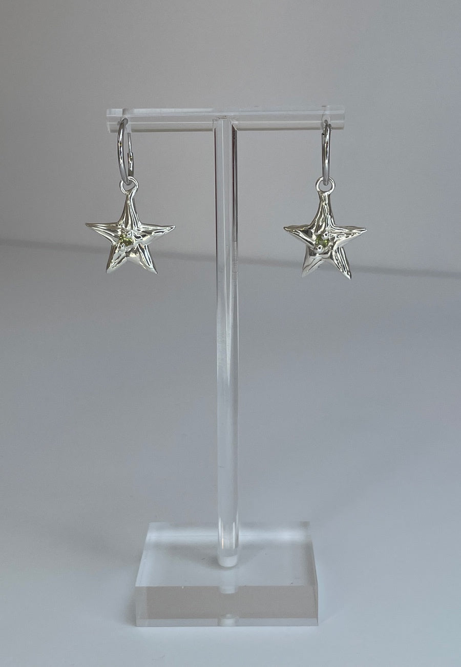 Bebe Mae Star Earrings Peridot