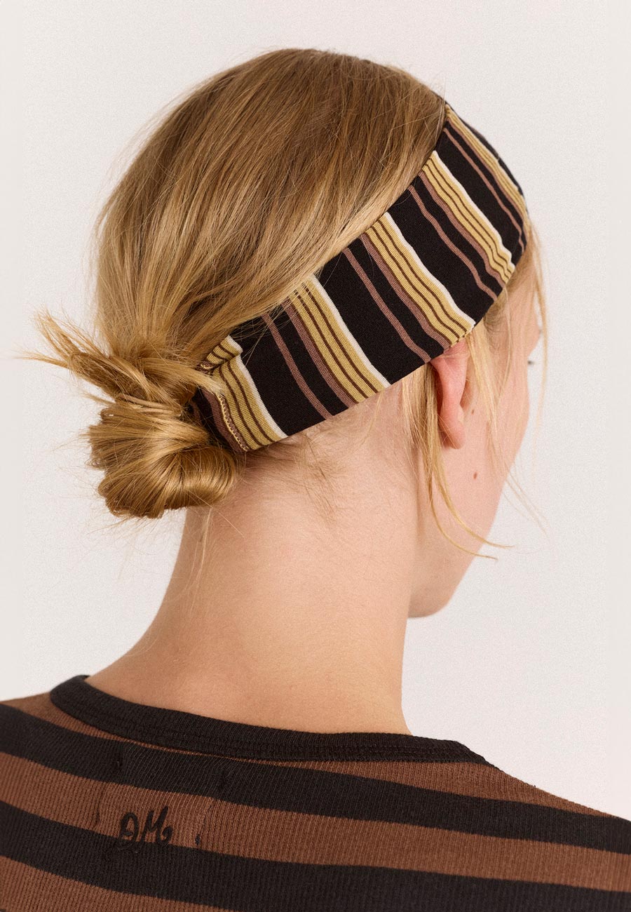 Damson Madder Stripe Headband Chestnut Stripe