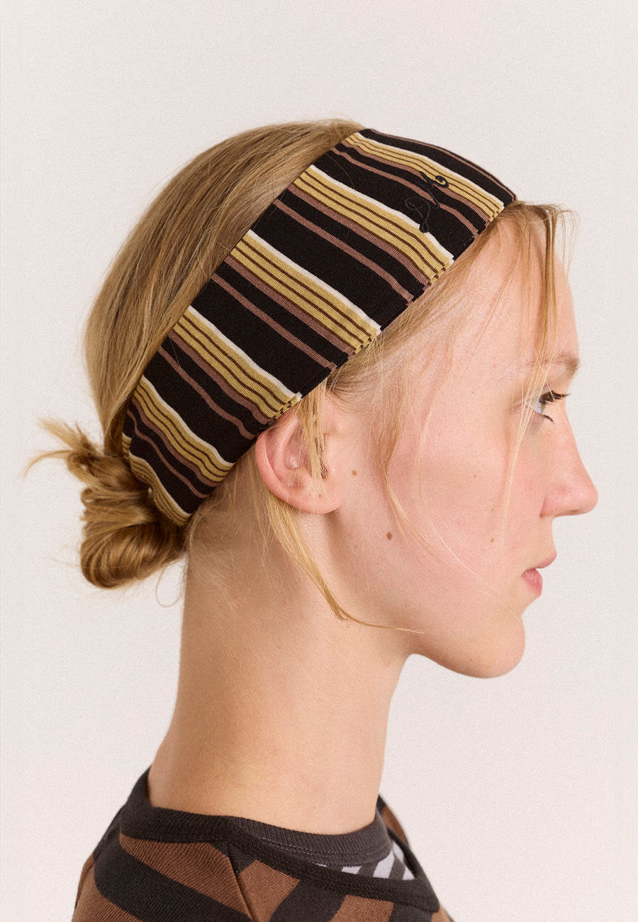 Damson Madder Stripe Headband Chestnut Stripe