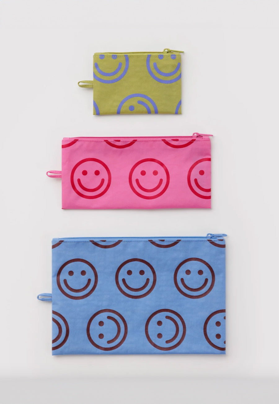Baggu Flat Pouch Set Pop Happy Mix