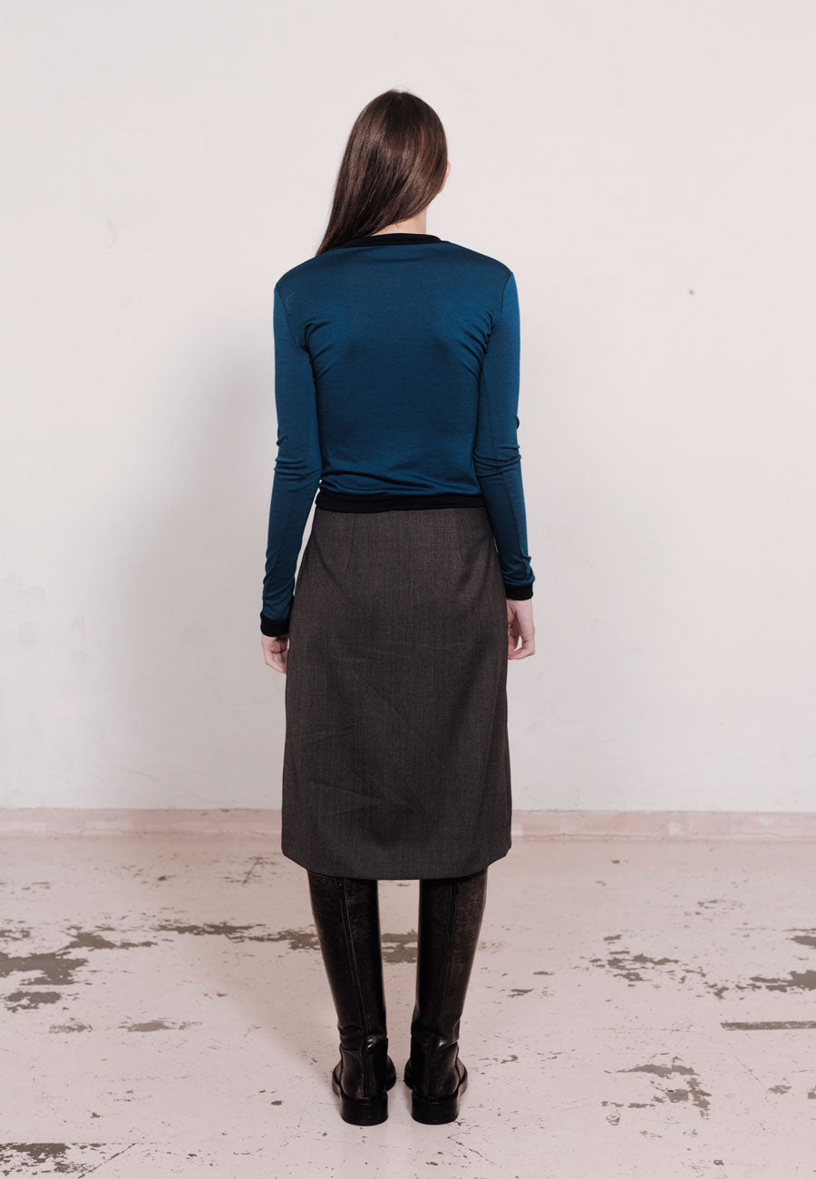 Sister Studios Mary Pleated Skirt Charcoal